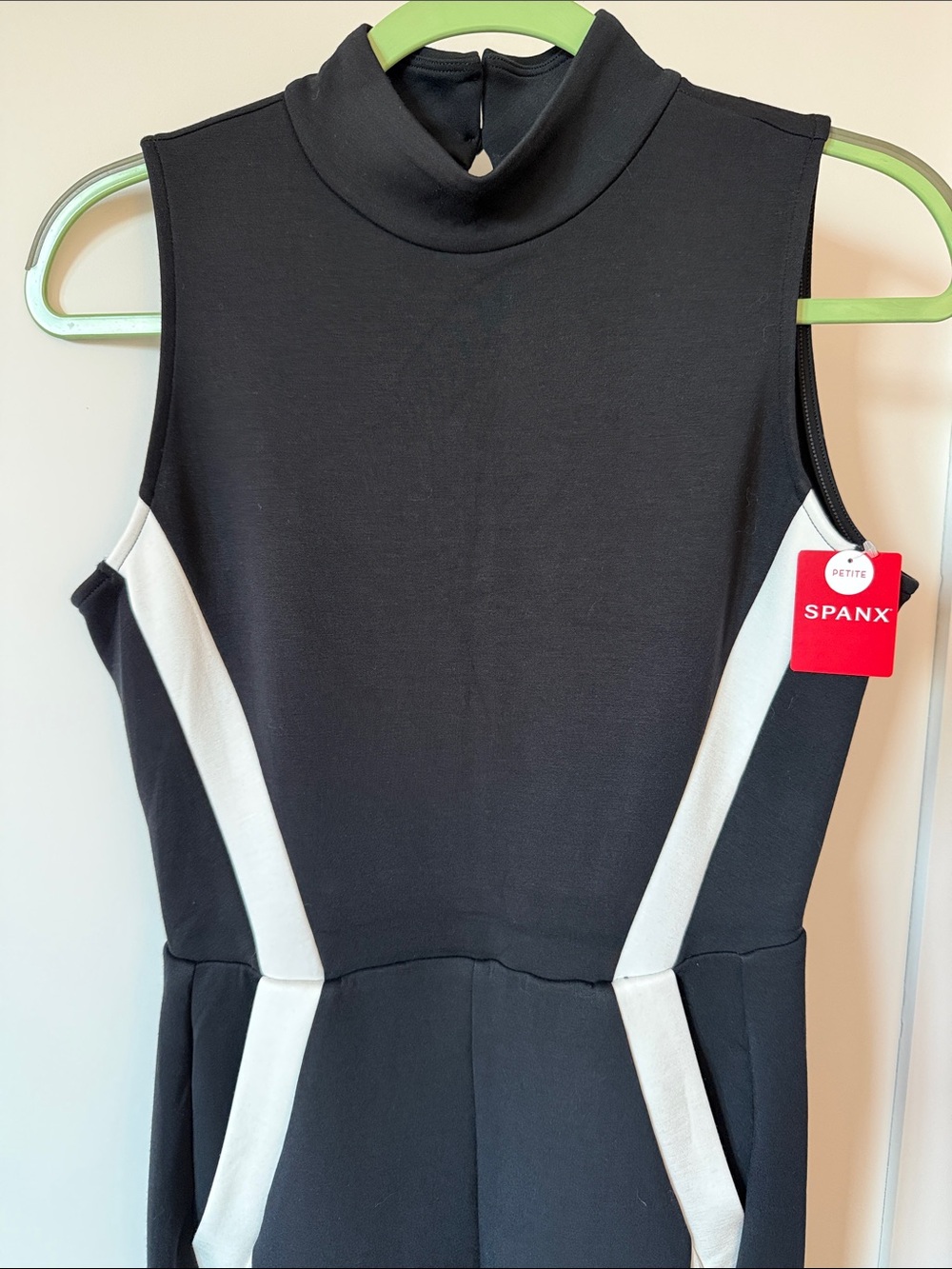 SPANX Black Jumpsuit with White Contrast Panels - Picture 2 of 4